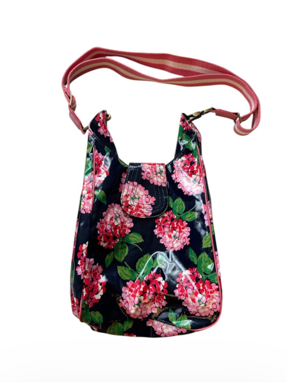 Boden retro floral coated canvas bucket bag crossbody